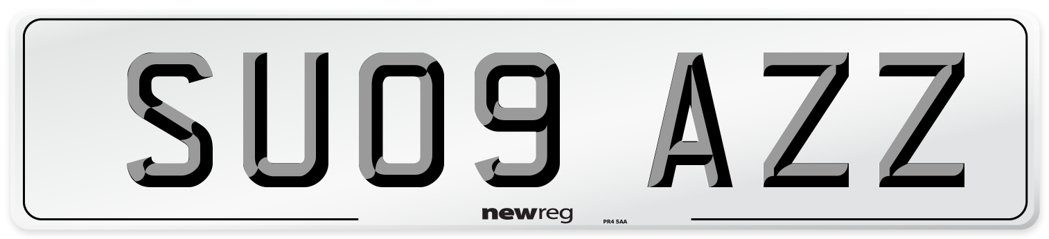 SU09 AZZ Number Plate from New Reg